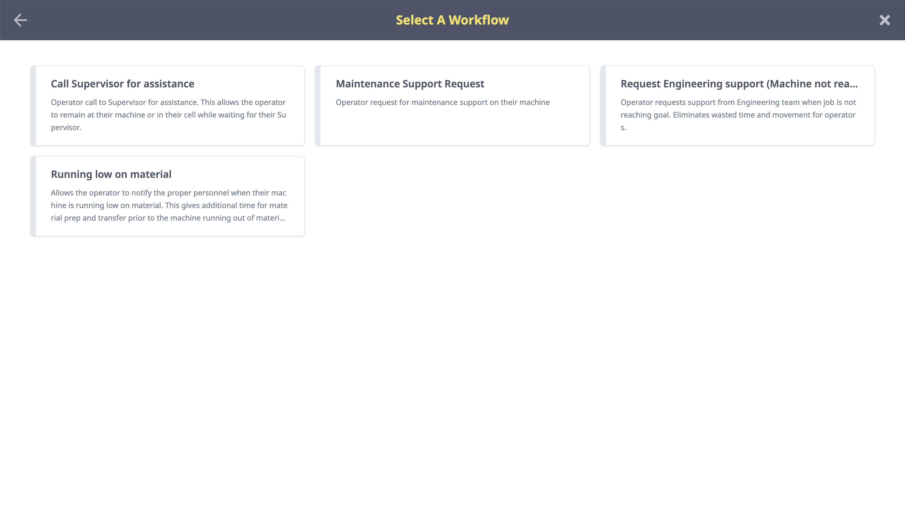 OpDash Workflows list