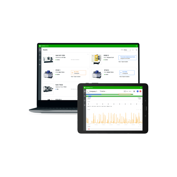 Machine Data Application on Computer and Tablet