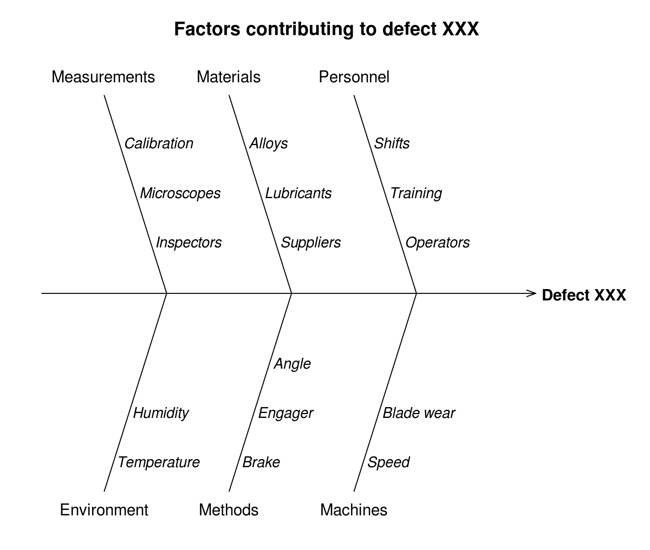 An example of a Fishbone Diagram, also known as an Ishikawa diagran.