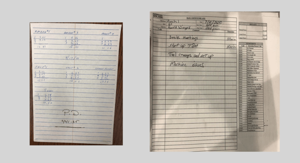 Paper based manual data collection.