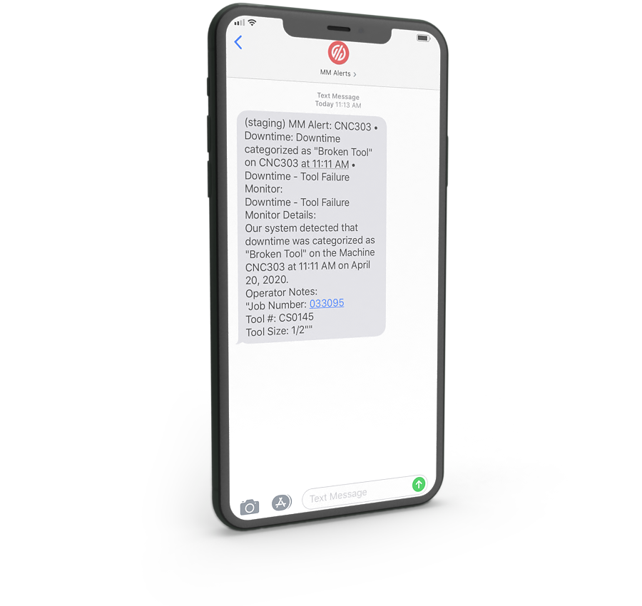 Machine Downtime Alert on iPhone
