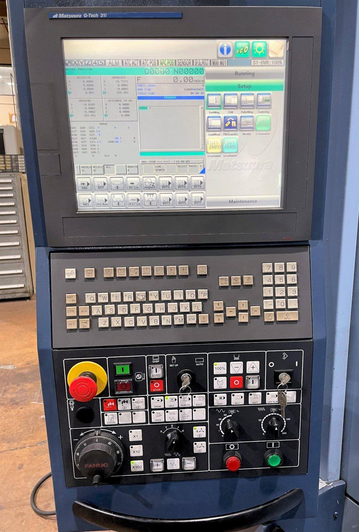 Matsuura HPlus-500 PC2 Horizontal Machining Center 2015 Fanuc 31i Control