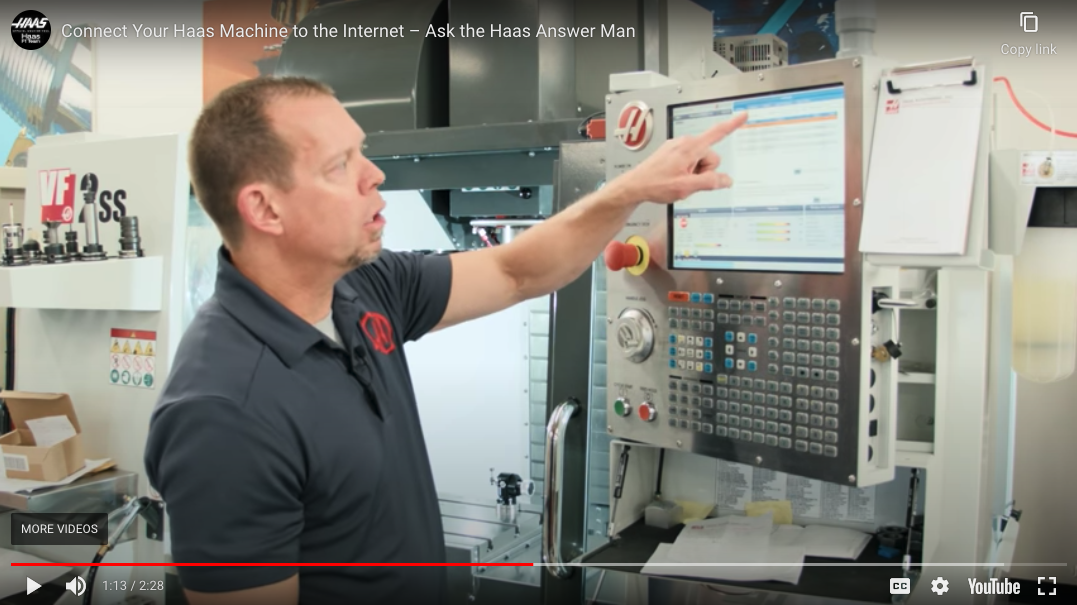 Connecting Haas Machine to the Internet.