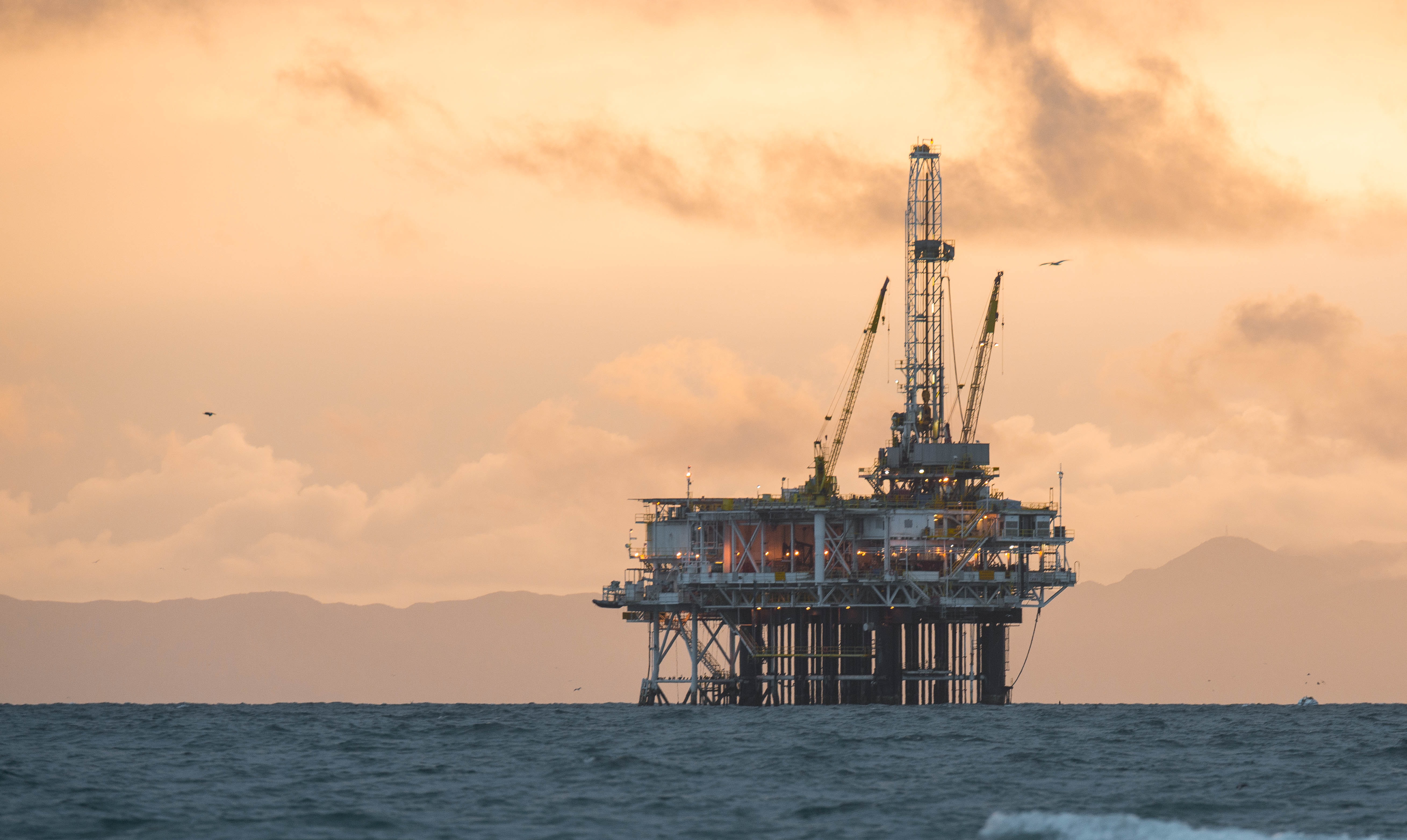 Oil Rig on the Ocean Horizon